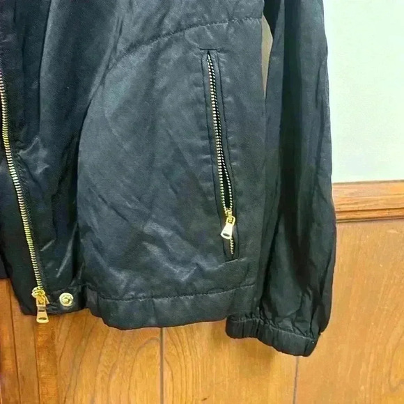 Talbots Black Jacket Zipper & Snaps 2 Zip Pockets Size M - Picture 5 of 15